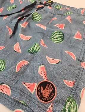 Body Glove Men’s Blue Watermelon Print Mesh Lining Drawstring Swim Shorts XL